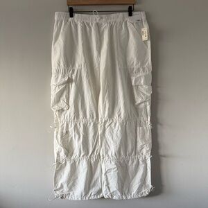 Aeropostale Parachute Cargo Pants Womens 2XL White Y2K Rave Cyber Lightweight